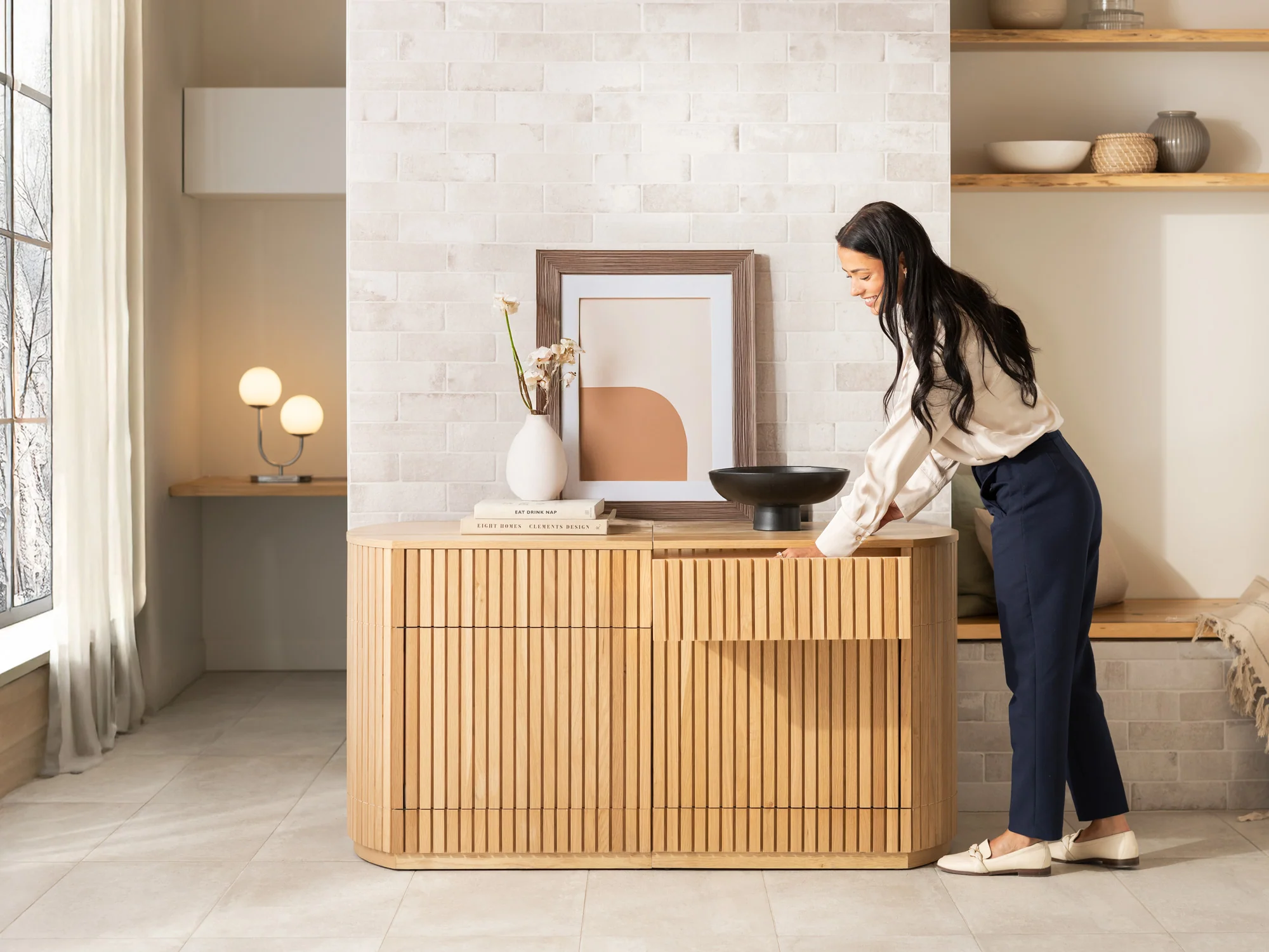 Transformer Round Sideboard - Panel Storage - Image 11