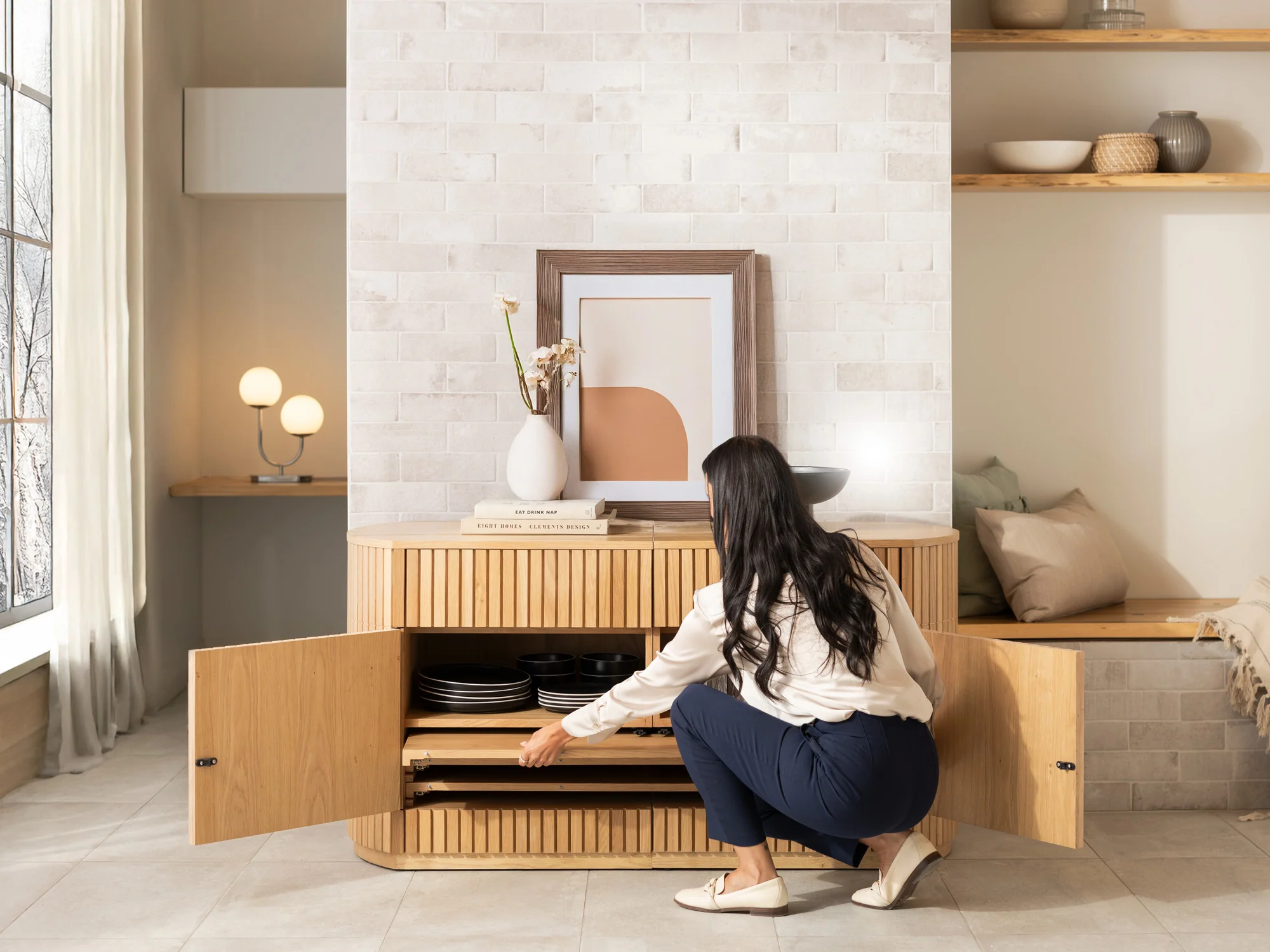 Transformer Round Sideboard - Panel Storage - Image 13