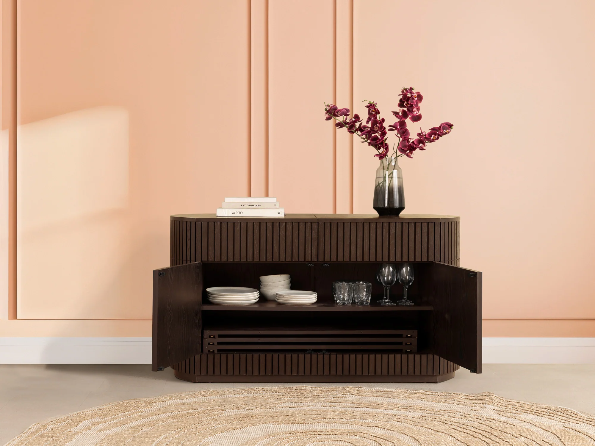 Transformer Round Sideboard - Panel Storage - Image 3