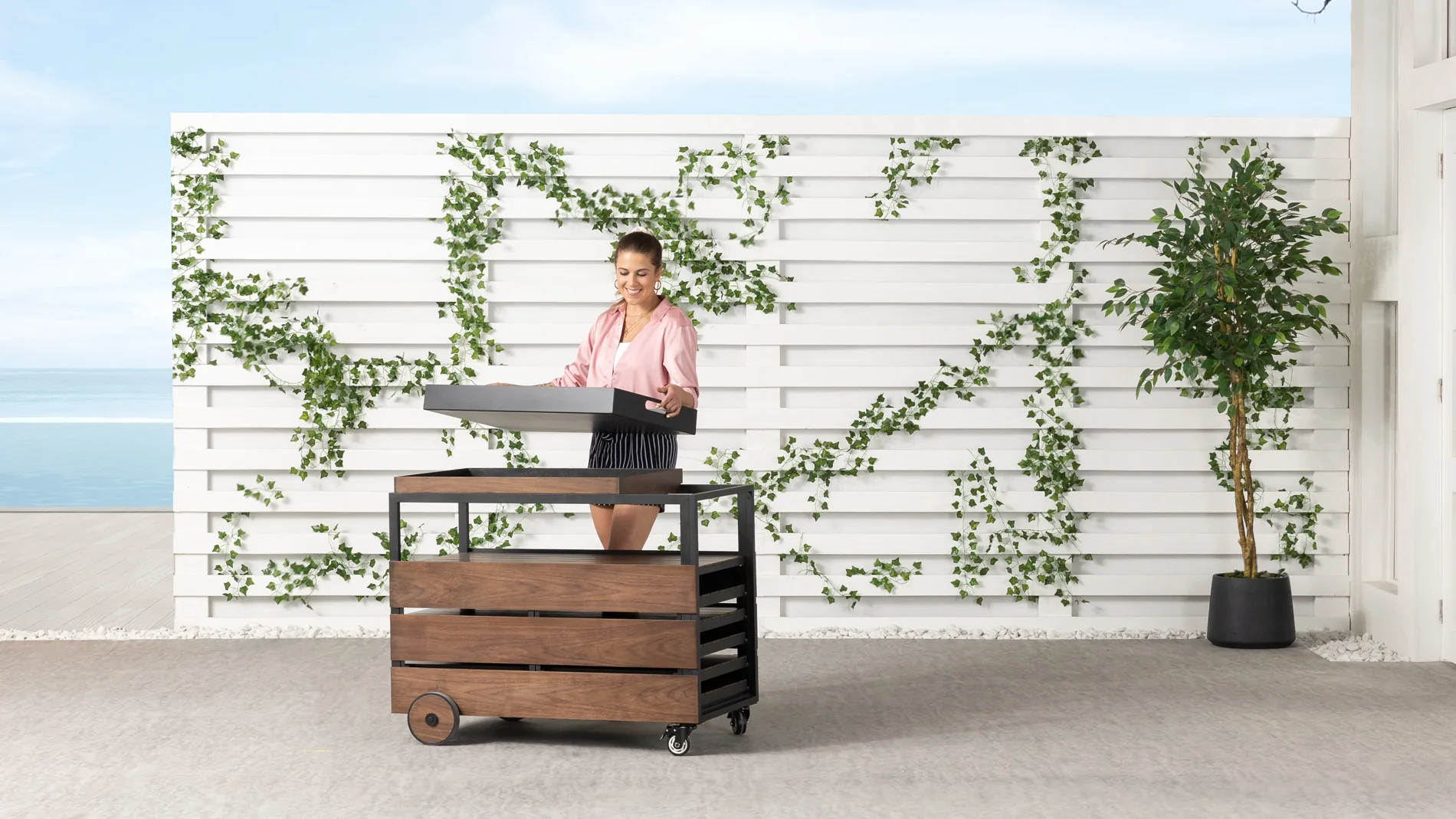 Transformer Outdoor Bar Cart - Panel Storage - Image 22
