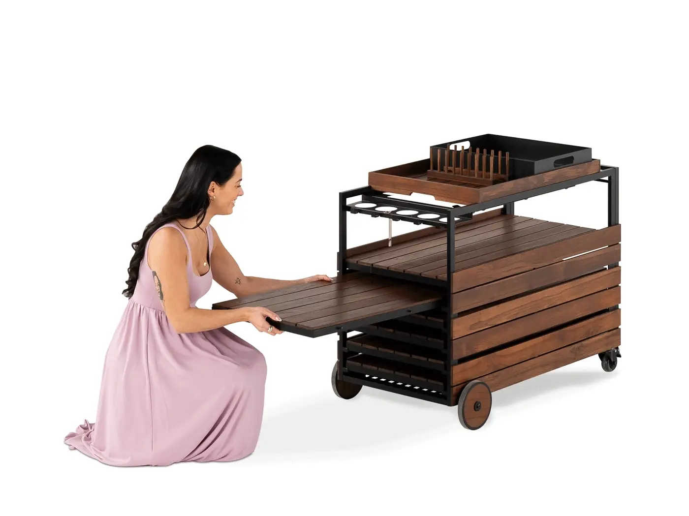 Transformer Outdoor Bar Cart - Panel Storage - Image 4